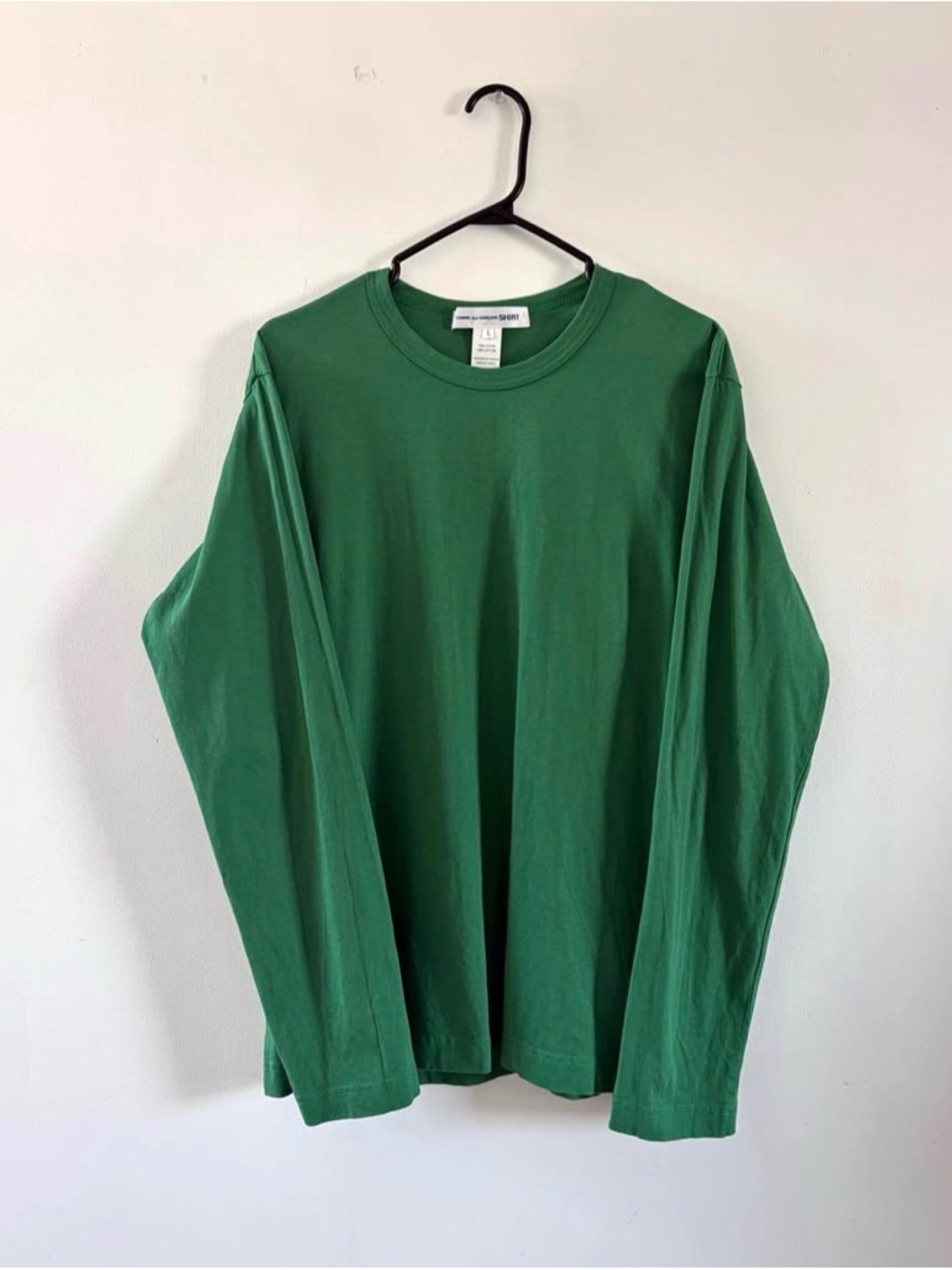 Comme des Garcons Green Long-Sleeve Crewneck Shirt